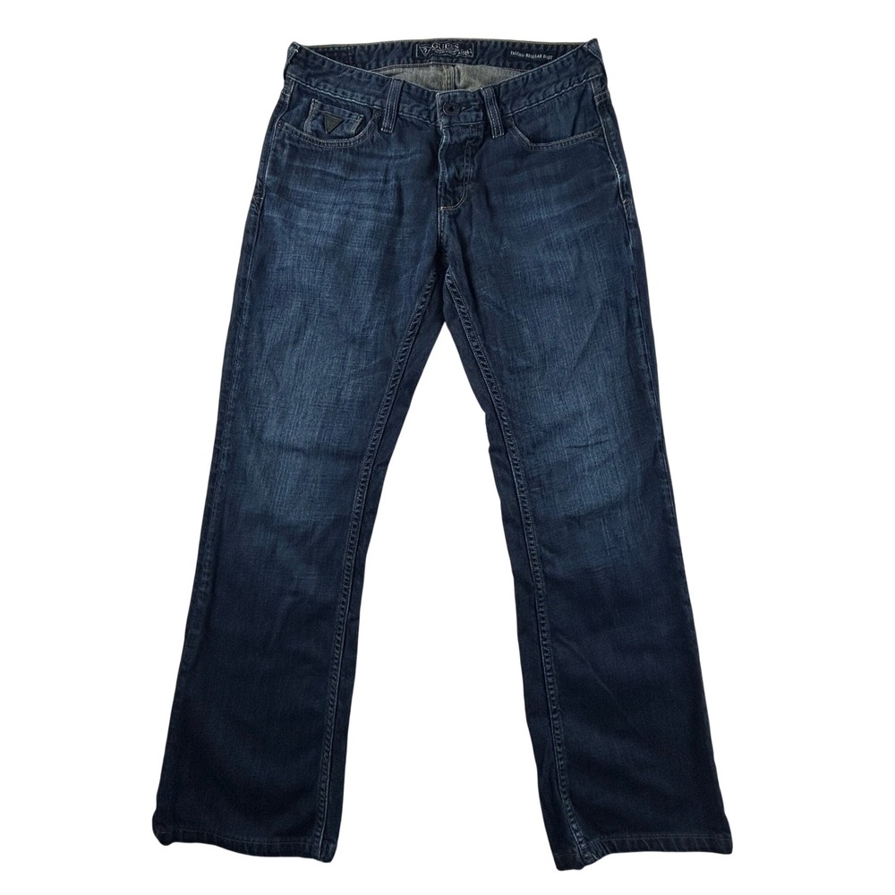 Guess 1981 Falcon Regular Boot Jeans Men 31x32 (Actual 30x29.5) Rigid Button Fly